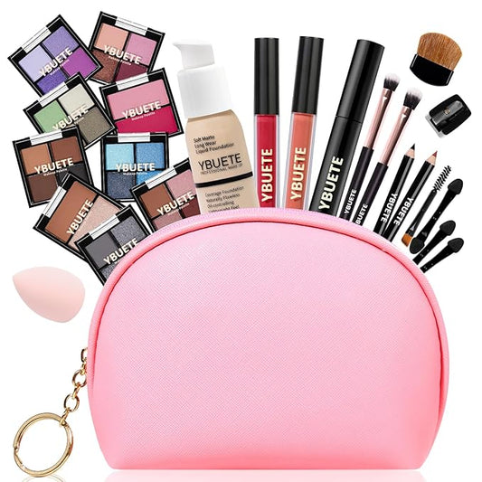 Makeup Set for Girls Teens Women, Makeup Kits for Teen, Makeup Gift Set for Beginners Teenagers, Travel Makeup Kit with Eyeshadow Blusher Contour Foundation Mascara Eyeliner Cosmetic bag