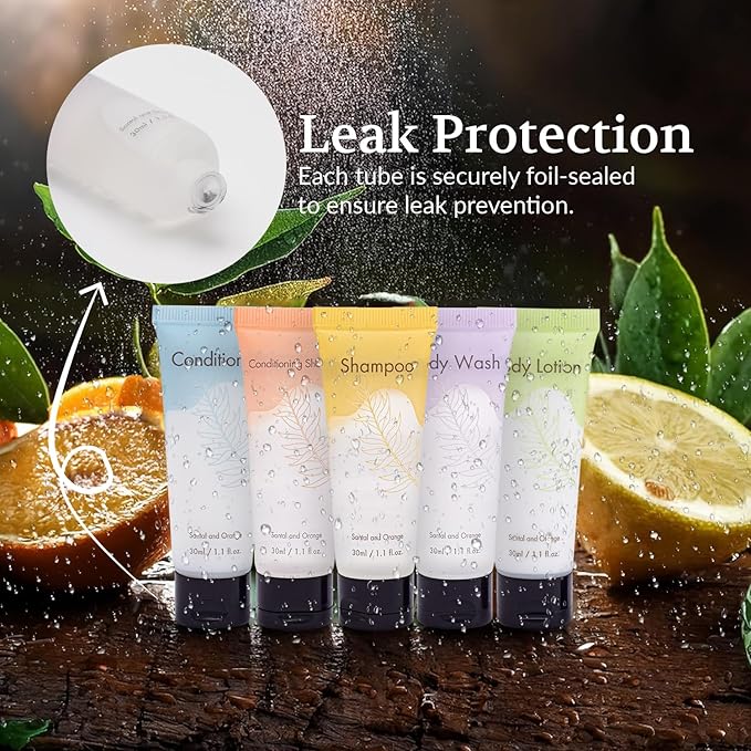Double Sealed Hotel Conditioner Bulk 200 Pack Individually Wrapped Travel Size Conditioner Aloe and Green Tea Extract Infused Hotel Supplies and Toiletries for Guest