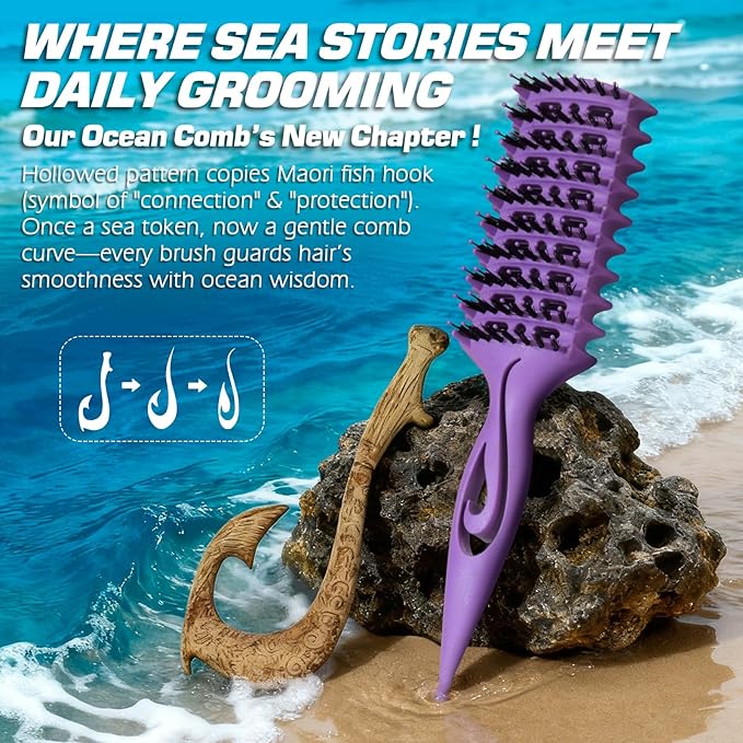 Candy Brush Curl Defining Vented Hair Brush for Effortlessly Blow Drying Detangling and Shaping and Styling, Airflow Wet Hair Brush for All Hair Types for Women and Men, Anti-Pull & Frizz, Purple