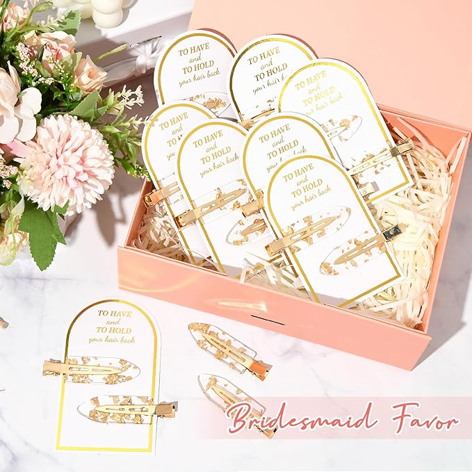 Aileam 20PCS Bridesmaid Hair Clips, Creaseless Glitter Hair Clips for Bride Women Girls, Perfect Bridal Hairstyle Accessories