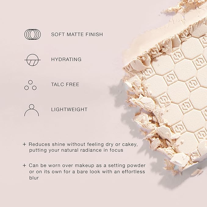 Jouer Soft Focus Hydrate & Setting Powder - Pressed Powder with Matte Finish - Blurring Powder for Fine Lines and Pores - Set Face Makeup Foundation or Concealer - Medium