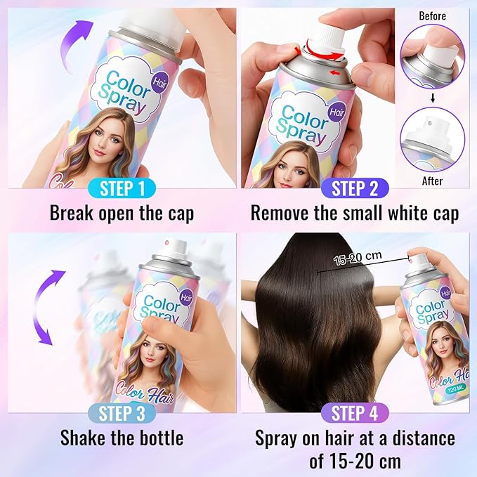Temporary Blue Hair Color Spray – 1-Day Washable Hair Color for Women Kids Men, Bold Hair Spray for Halloween, Cosplay, Costumes, Parties, Festivals, Crazy Hair Day, DIY Hair Looks