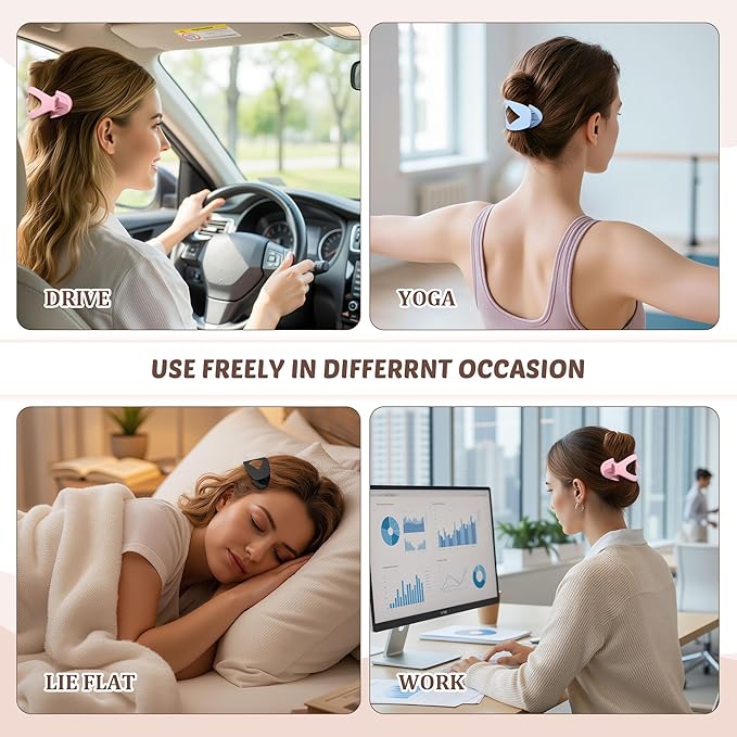 Lourny Flat Hair Clips for Women, 6PCS Flat Claw Clips for Thin Thick Hair Lightweight Non-Slip Claw Clips for Women