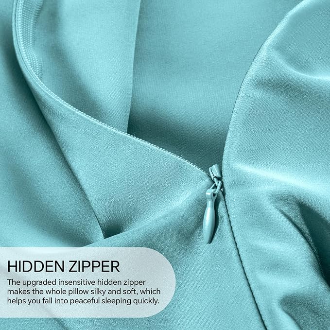 INFIIXSO Body Pillow Cover with Zipper, Luxury Mulberry Silk Body Pillow Case 20x54 Inches, Ultra Smooth and Soft Cooling Long Pillowcase, Gift for Women, Men(Ocean Mist)