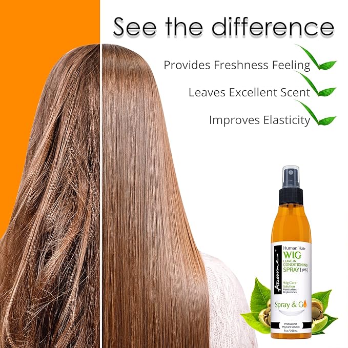 Awesome Human Hair Wig Leave in Conditioner Spray, pH5, Shine and Freshness. Easy Combing & Detangles Hair for Wig Care, 7 fl oz (1 set of 2)