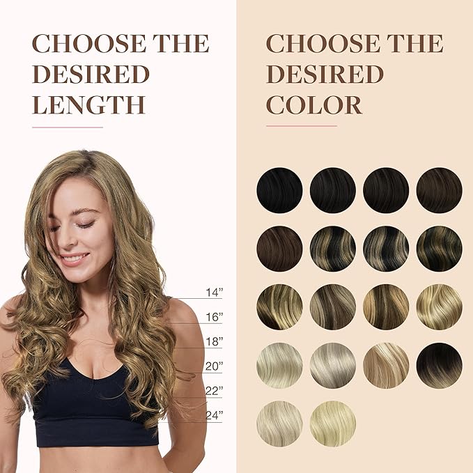 GOO GOO Clip in Hair Extensions Real Human Hair, Remy Human Hair Extensions Clip ins for Women, Natural Human Hair, 20inch 150g 7Pcs, 7 Bronde