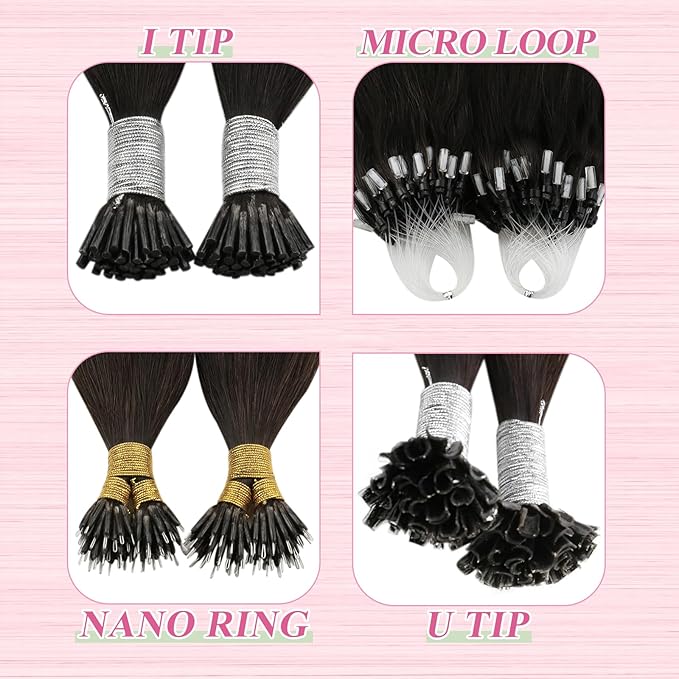 YoungSee U Tip Hair Extensions Human Hair Brown Balayage Utip Hair Extensions Human Hair Dark Brown Ombre Keratin Tip Hair Extensions Real Human-Hair 16In Ombre K Tips Hair 50s/50G for Everyday Wear
