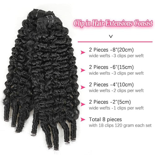 30 Inch Burmese Curly Clip ins Real Hair Extensions For Long Hair #1B Natural Black Color Long Inch Curly Clip ins For Women Brazilian Virgin Clip on Hair