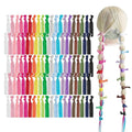 MEEDEE Rainbow Elastic Hair Ties, 100 Pack No-Crease Soft Ribbon Hair Accessories for Women, Knotted Ouchless Ponytail Holders, Yoga & Workout Styling, Versatile as Elastic Bracelets