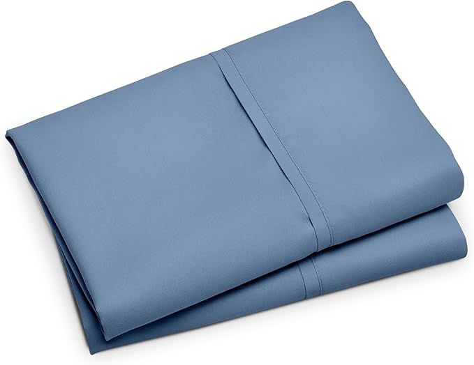 Bare Home Microfiber Pillow Cases - Standard/Queen Size Set of 2 - Cooling Pillowcases - Double Brushed - Coronet Blue Pillowcases 2 Pack - Easy Care (Standard Pillowcase Set of 2, Coronet Blue)