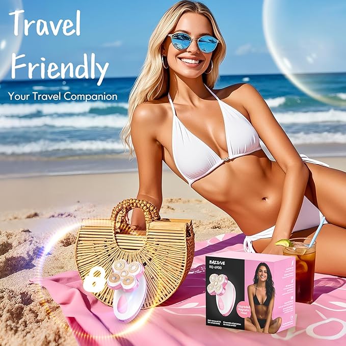 Electric Razors for Women - Upgraded Magnetic Electric Shaver for Women, Cordless Painless Hair Remover for Legs Bikini Face, Lady Trimmer for Sensitive Skin, Detachable and Waterproof, Pink