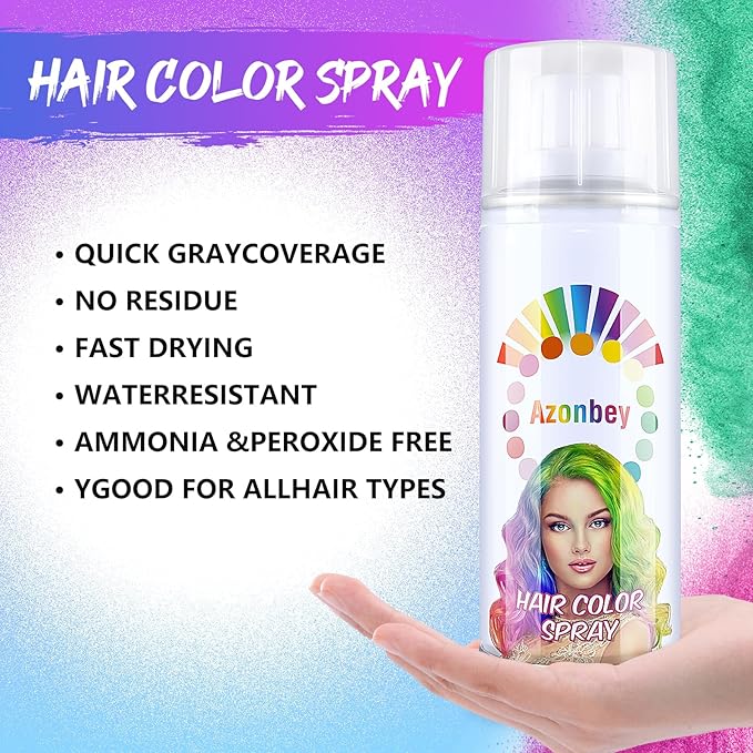 Halloween Hair Spray,Temporary Hair Color Spray for Women Kids Men,Washable Hairspray,Colored Hair Spray,Color Hairspray for Halloween,Party,Cosplay,Christmas Day (White)