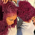 250 Density Hidden Strap Water Wave 360 99j Burgundy Glueless Wigs Human Hair Pre Plucked Pre Bleached Human Hair Wig With Drawstring Wet and Wavy HD Full Lace Front Wigs Human Hair 18 Inch