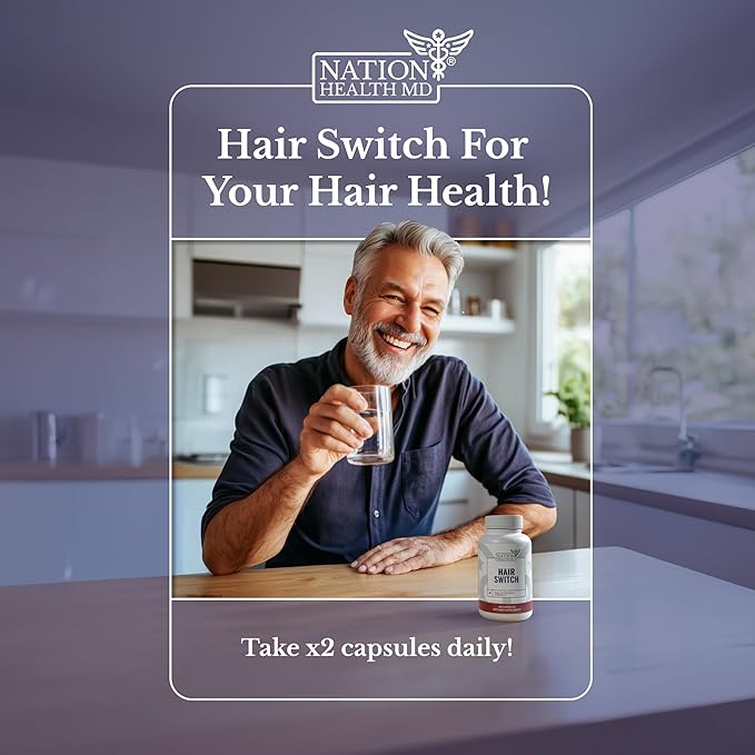 Hair Switch - Supplements for Hair and Scalp - Biotin, Zinc, Selenium, and More - Hair Activation Formula for Men and Women, 1 Bottle