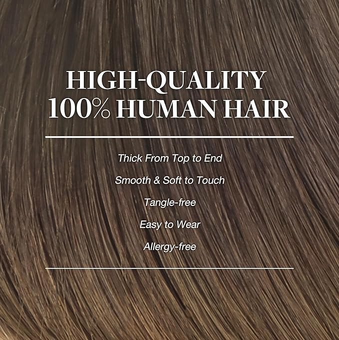 GOO GOO Clip in Hair Extensions Real Human Hair, Remy Human Hair Extensions Clip ins for Women, Natural Human Hair, 16inch 120g 7Pcs, 1D/2C/4E Chocolate Dip Color Melt