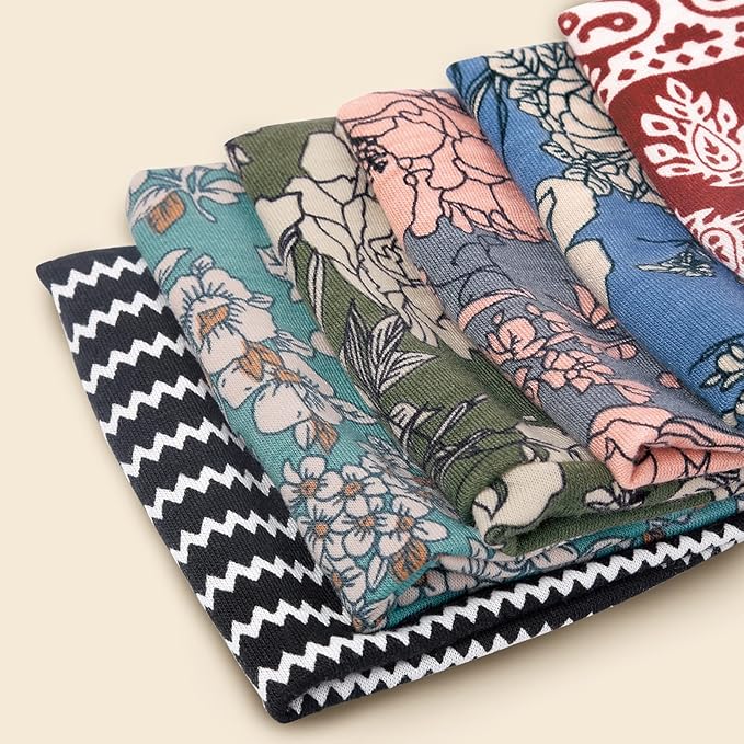 Huachi Boho Headbands for Women Wide Head Bands Yoga Workout Hair Bands for Women's Hair Non Slip Summer Womens Headbands Hair Accessories 6 Pack