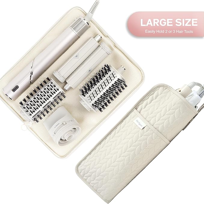 Hot Tools Organizer Heat Resistant Mat Case Hair Tools Holder Travel Bag Portable Hair Styling Tools Cover Pouch for Curling Iron,Flat Iron,Hair Straightener (Beige)