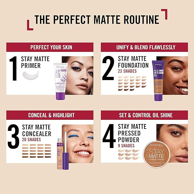 Rimmel London Stay Matte Liquid Mousse - 501 Noisette - Foundation, Lightweight, Shine Control, Oil-Free, 1oz