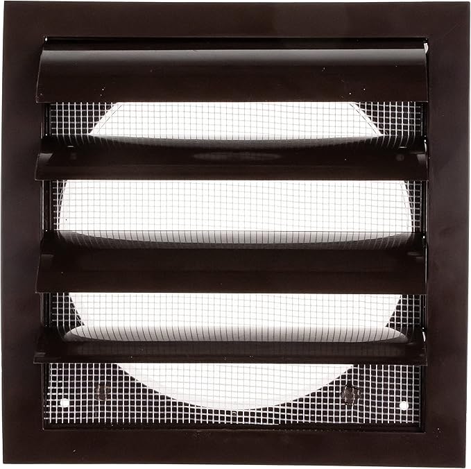 Repa Market 6 Inch Brown Dryer Vent Hood/Duct Cover for Walls or Ducting/ABS Plastic Grille with Flaps & Insect Screen/Exhaust and Dryer Vent Covers for Indoor & Outdoor Use