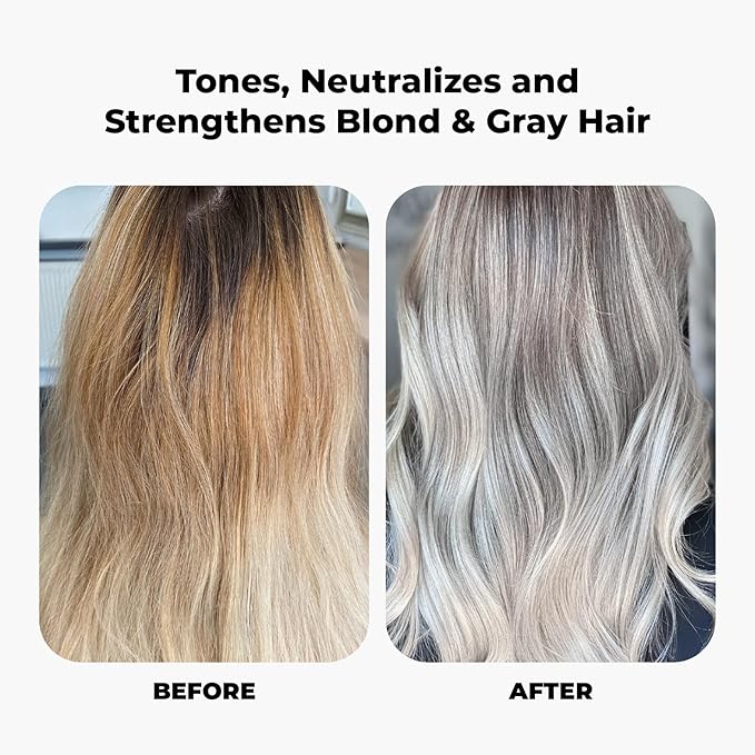 Purple Shampoo and Conditioner for Blonde Hair Women & Men – Blonde & Silver Hair Toning – Anti-Brass Sulfate Free Shampoo and Conditioner 17oz