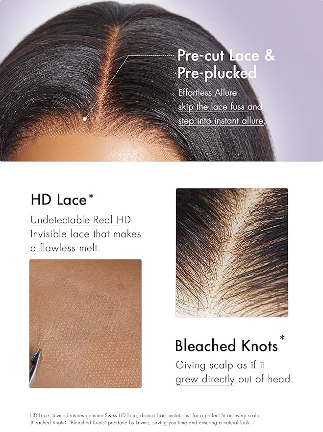 LUVME HAIR 10" Light Yaki Glueless Bob Wigs Human Hair Pre Plucked, 5x5 HD Lace Closure Wigs Human Hair 180 Density, Ready to Go Wig with Bleached Knots & Pre Cut Lace