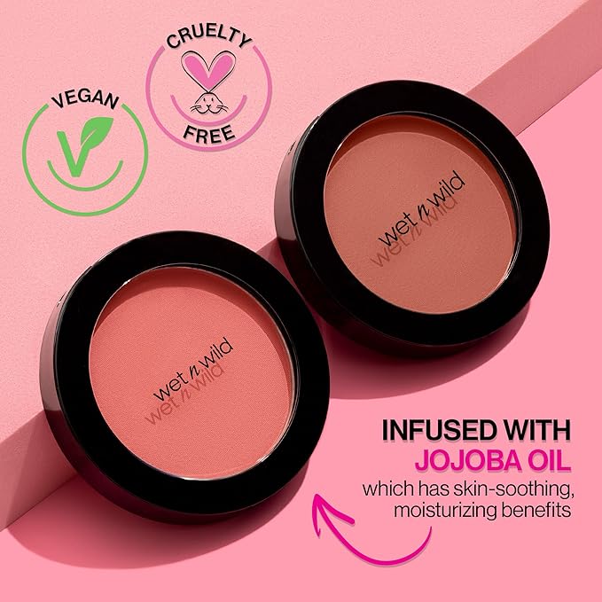 wet n wild Color Icon Blush, Effortless Glow & Seamless Blend infused with Luxuriously Smooth Jojoba Oil, Sheer Finish with a Matte Natural Glow, Cruelty-Free & Vegan - Nudist Society(Packaged)