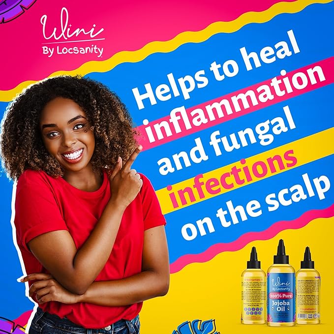 Locsanity Wini Pure 100% Cold Pressed Jojoba Oil for Hair and Body, 4 fl oz