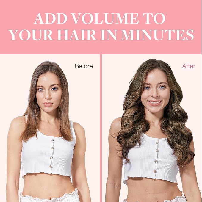 GOO GOO Clip in Hair Extensions Real Human Hair, Remy Human Hair Extensions Clip ins for Women, Natural Human Hair, 14inch 120g 7Pcs, 4D/14/5B Brunette Balayage