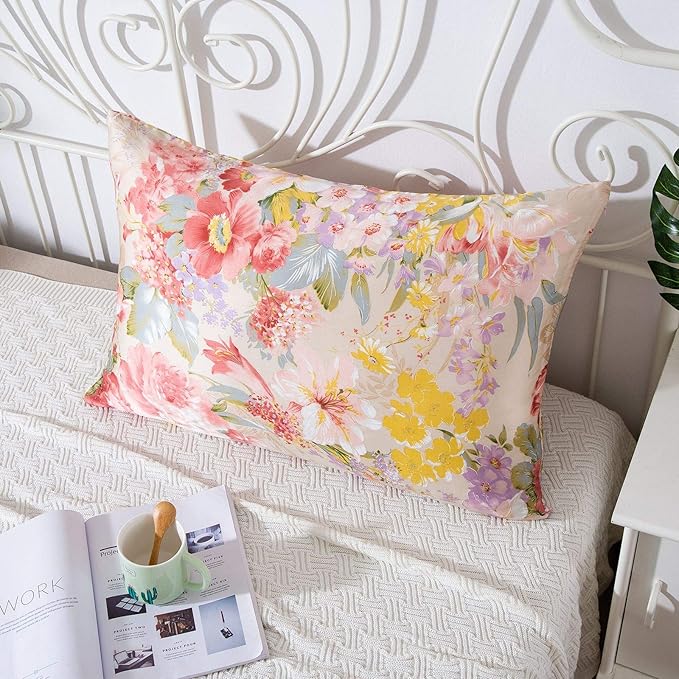 SLPBABY Silk Pillowcase for Hair and Skin with Hidden Zipper Print (Queen, Pattern16)