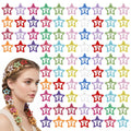 Y2K Hair Clips and Barrettes Set, 80PCS 1.18" Multicolor Sparkling Star Hair Clip Cute Non-slip Metal Snap Stars Hairclips Accessories for Girls Women
