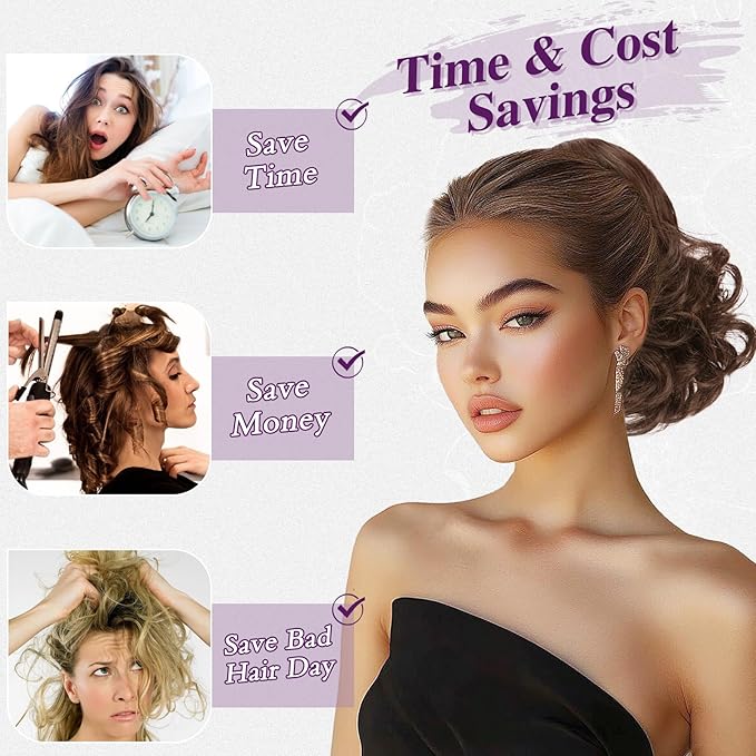 BARSDAR Short Brown Ponytail Extension - 10 Inch Wavy Drawstring Ponytail Hair Extensions for Women - Synthetic Comb Clip on Ponytail Hairpieces Fake Pony Tails Daily - Brown