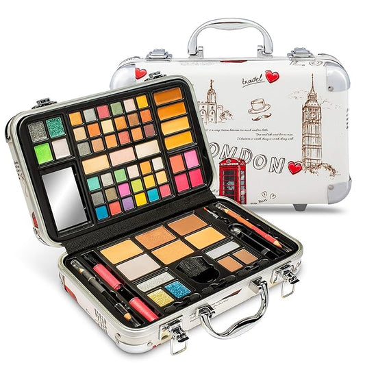 Makeup Kit Gift Set - 41 Eye Shadows, 7 Body Glitters, 1 Lip Liner Pencil, 1 Lipsticks, 4 Blushs, Eye liner pencil, 5 Concealers, 2 Lip Gloss, 5 Bronzers, Mirror