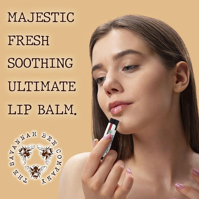 Savannah Bee Lip Balm Hanger 0.15 oz - Invigorating Mint Flavor - Natural Ingredients for Supple, Soft Lips - Convenient Hanger Design (.15 Oz, Honey Almond)