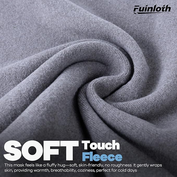 Fuinloth 2 Pack Winter Neck Gaiter, Fleece Warmer Scarf Cold Weather Face Mask Cover for Men/Women