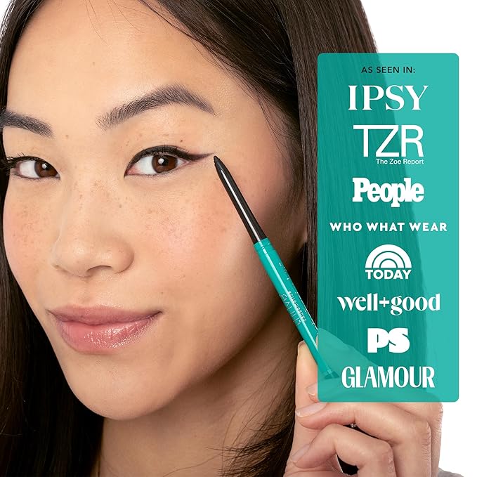 Thrive Causemetics Infinity Waterproof Eyeliner Pencil, Built In Sharpener & Smudge Tip, Long Lasting, Smudge Proof, Hyaluronic Acid & Shea Butter, Vegan & Cruelty Free, Jade (Teal Shimmer)