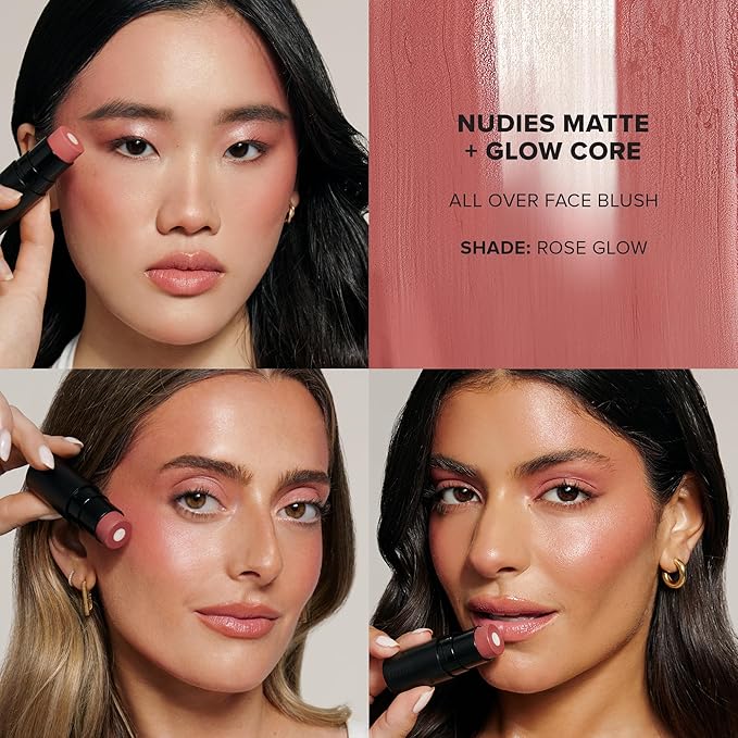 Nudies Matte + Glow Core All Over Face Blush Color - Rose Glow