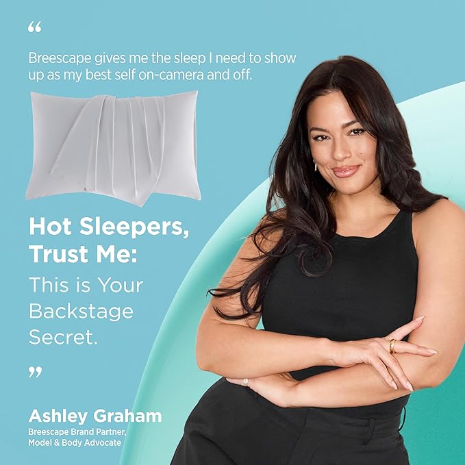 Breescape Cooling Pillow Cases Standard/Queen Size - BlendTek™ Dry & Cool Technology for Hot Sleepers and Night Sweats, 2 Pack Soft & Smooth Pillowcases for Hair & Skin Care, 20" x 30", Mint Green