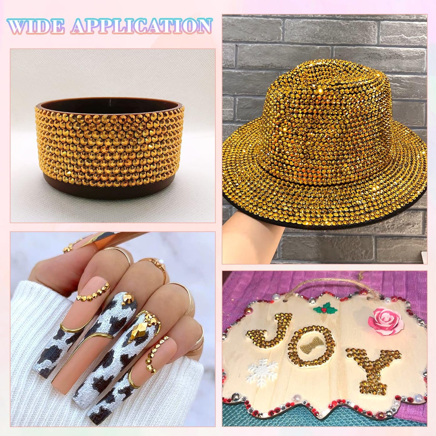 25000Pcs Resin Rhinestones with B7000 Jewelry Glue for Crafting, Copper Gold 2-6mm Non Hotfix Flatback Gems, Bedazzling Crystal for DIY Crafts Clothing Tumblers Mugs Shoes Fabric Nail Art