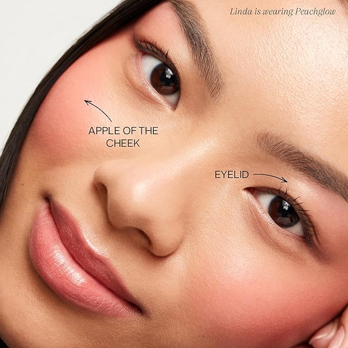 Saie Glow Sculpt Multi-Use Highlighter + Cream Blush - Lightweight with Hyaluronic Acid + Micropearl for Radiant, Glowing Skin - Peachglow (.02 oz)