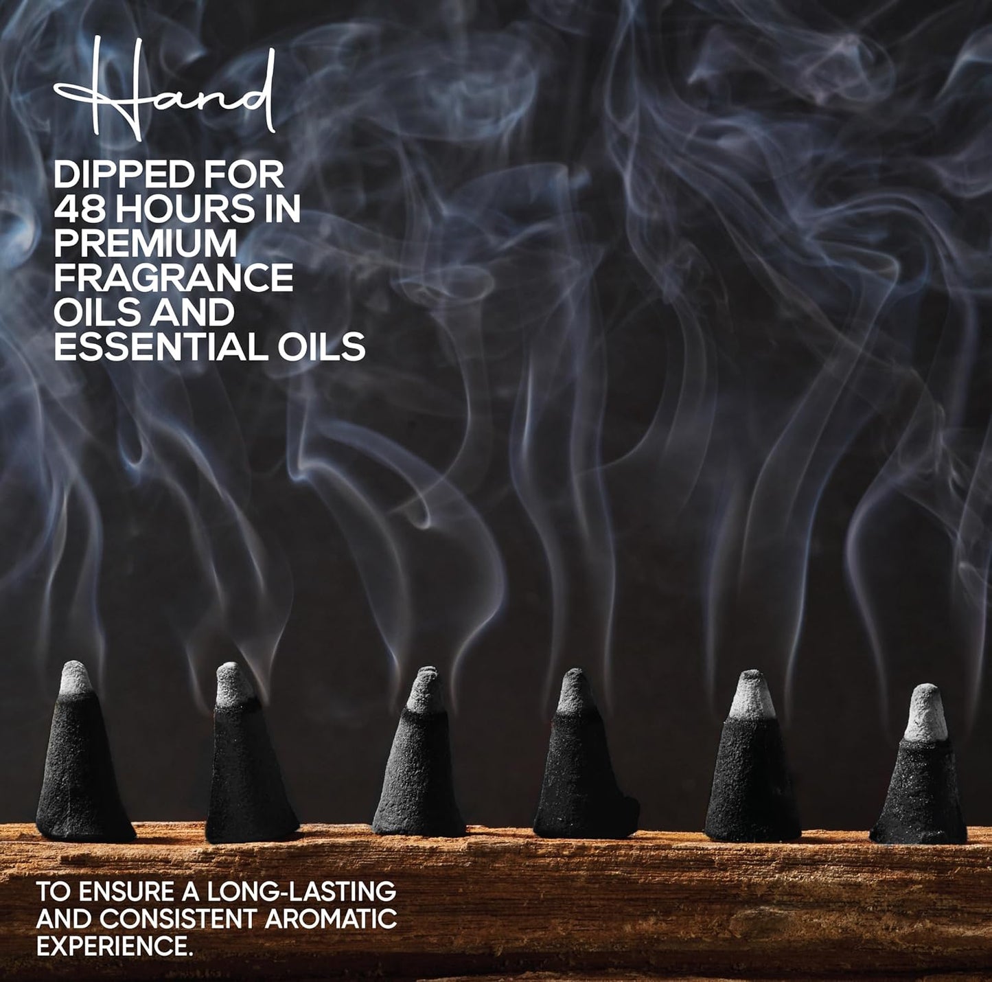 Patchouli Charcoal Incense Cones 1" TOPFLOW - 50 Pack - Natural Scented Cones Handmade Hand Dipped