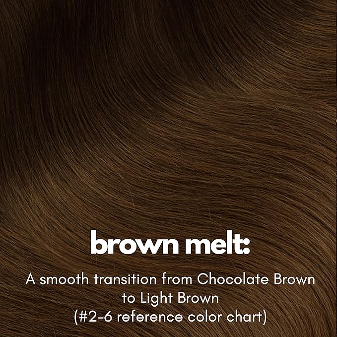 Irresistible Me Real Human Hair Extensions Clip Ins – 100% Human Hair Clip In Extensions for Length & Volume – Invisible Extension – Heat Resistant & Dyeable – Brown Melt, 24 Inches