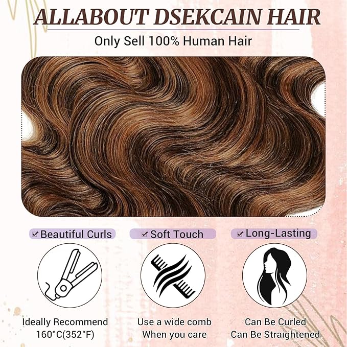 P1B/30 2x6 HD Lace Closure Body Wave Human Hair Highlight Brown Black Color Transparent Lace Closure 2x6 Long Deep Middle Part 100% Raw Virgin Human Hair 22 Inch 150% Density