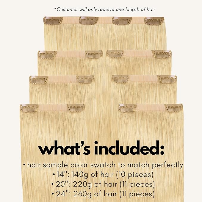 Irresistible Me Real Human Hair Extensions Clip Ins – 100% Human Hair Clip In Extensions for Length & Volume – Invisible Extension – Heat Resistant & Dyeable – Light Blonde, 24 Inches