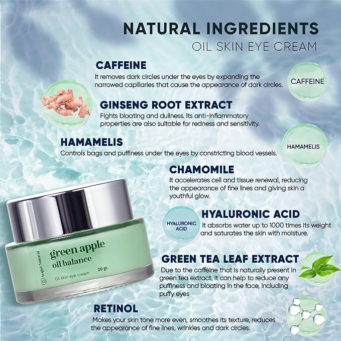 Retinol Eye Cream for Dark Circles & Puffiness, Reduce Fine Lines and Wrinkles, Dark Circle Under Eye Treatment Cream, 1% Caffeine, 2% Retinol, Korean Skin Care, 0.7 Fl Oz