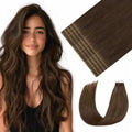 Youngsmile Insert Tape in Hair Extensions Injection Human Hair Extensions #4 Chocolate Brown Invisi Edge Tape ins Remy Human Hair 14 Inch Injected Hair Tape in Extensions 20pcs 30g Straight (#4,14'')