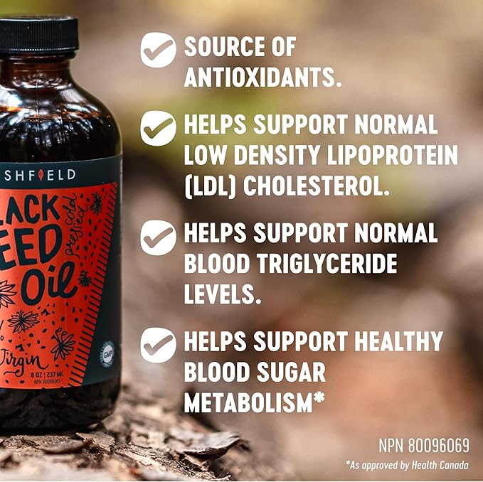 Freshfield Black Seed Oil, Tested Cold Pressed Nigella Sativa, High Thymoquinone (min 1.6%) and p-Cymene, Ultra Strength, Vegan, 100% Pure and Natural Black Cumin Seed Oil Supplement, 8oz Liquid