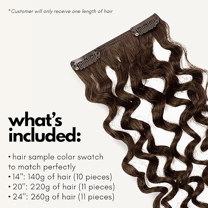 Irresistible Me 3A Curls Real Human Hair Extensions Clip Ins – 100% Human Hair Clip In Extensions for Length & Volume – Invisible Extension – Heat Resistant & Dyeable – Light Brown, 20 Inches
