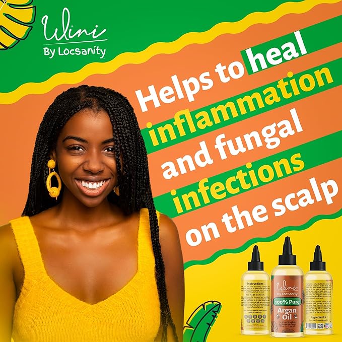 Locsanity Wini Pure Argan Hair and Body Oil, 100% Cold-Pressed, 4 Fl Oz