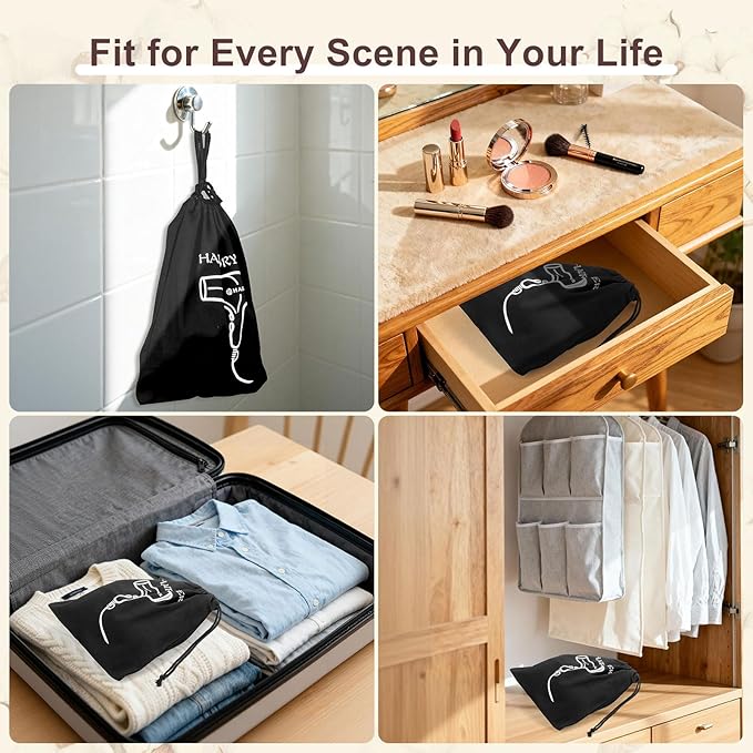 Hair Dryer Bags Bulk, Hairdryers Storage Drawstring Pouch, Blow Dryer Case Container Hairdryer and Styling Tools Accessories Bags for Hotel Home Travel Bathroom 11.8 x 13.7 inch (32 PCS Black)