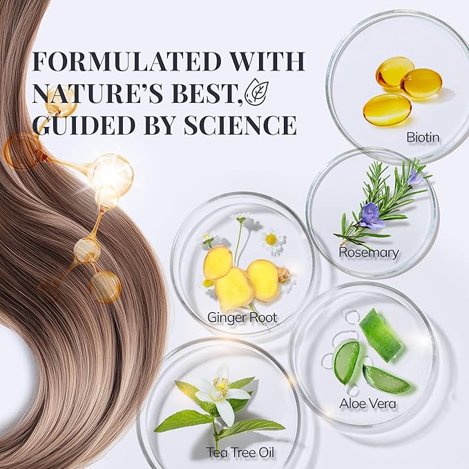 Biotin & Rosemary Shampoo for Hair Growth: Hair Loss Shampoo for Thinning Hair Infused with Nutrient Rich Ingredients for Hair thickening Sulfate Free 10 fl oz